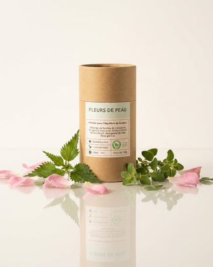 Tisane Fleurs de peau - Marjolaine, Ortie, Rose