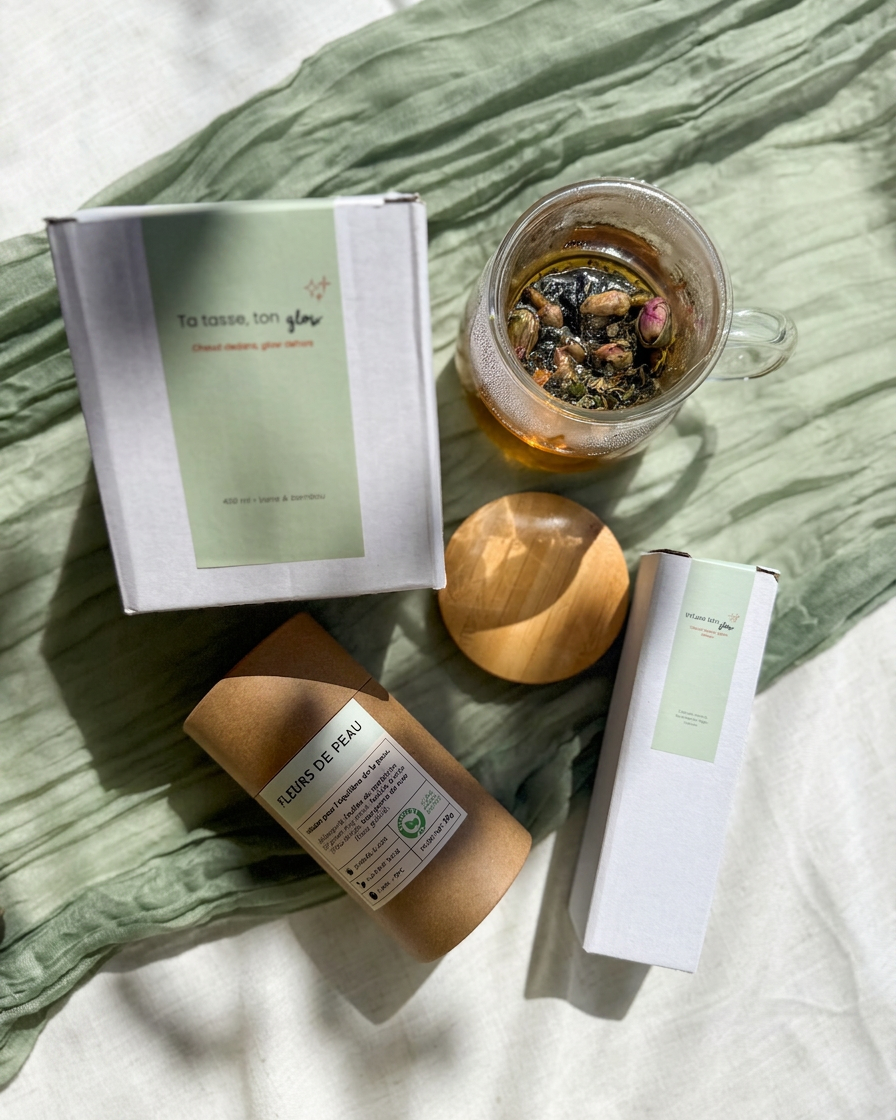 Rituel Fleurs de peau - Tisane, tasse et infuseur